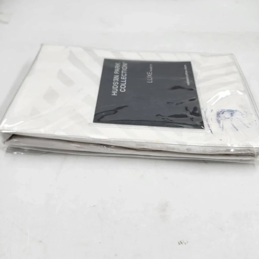 Hudson Park Collection Palmetto Cotton Silk Pillow Sham Standard Crisp White